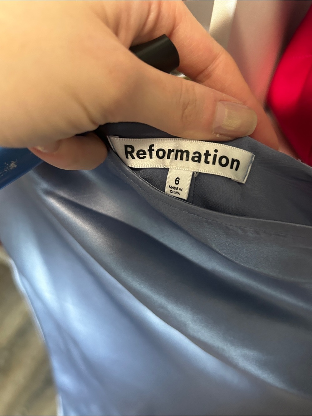 Reformation silk two piece set baby blue. - Picture 3 of 10